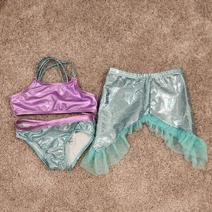 Purple and Teal Kids Mermaid Bikini Set